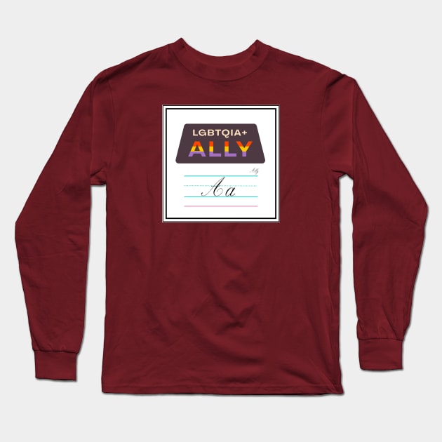 Ally Queer Alphabet Cards Long Sleeve T-Shirt by 3mosCreatives